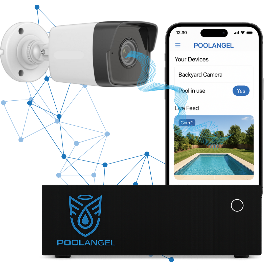 Pool Angel Smart Camera System with Hub and Mobile App